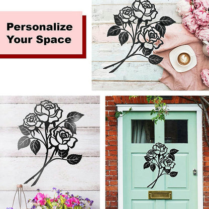 Metallrosen-Wanddekoration, Wandbehang aus Eisen