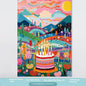 Birthday Party Layout Cake Hanging Cloth Children Background Wall