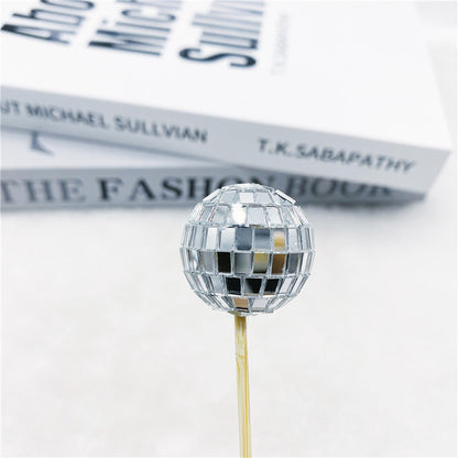 Disco Ball Cake Decoration With Wooden Stick