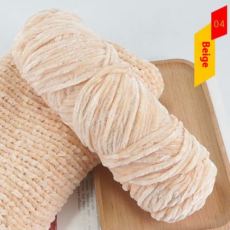 Chenille Gold Velvet Thick Knitting Wool Yarn Ball Scarf Sweater Doll Woven Material Kit
