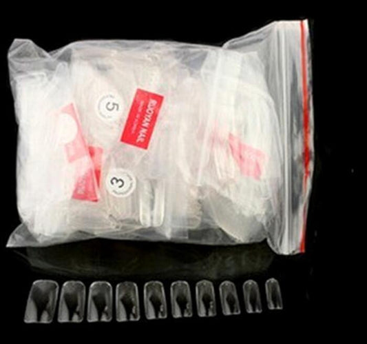 Maniküre nach koreanischem Standard, Nagelset mit transparentem, natürlichem Finish, Vollklebepaste, Halbstift, Nagelclip, 10 Modelle