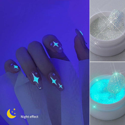 Nagelkunst-Schmuck, leuchtendes Zucker-Glow-Puder