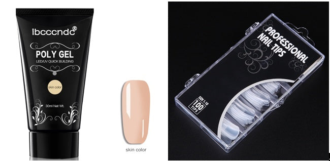 Schmerzfreie und schnelle Verlängerung durch Kristallkleber. 100 Stück in einer Box mit Kristall-Nagelmodellage.