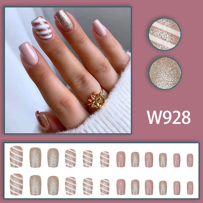 Elegant Champagne Light White Noble Twill Manicure
