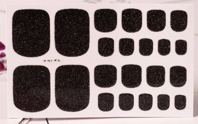 22 Nagelsticker, einfarbig grün, Zwiebelpuder, Fußsticker