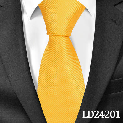 Klassisches, schlichtes Krawatten-Set aus Polyester mit Nadelstreifen, 6 cm breit, einfarbig, aus Leinen und Baumwolle, inklusive Krawattennadel und Verschluss. Dieses Set ist ein modisches Accessoire für Herrenbekleidung.