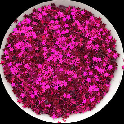 3 mm großer Nagelflicken mit fünfzackigem Stern und Pailletten