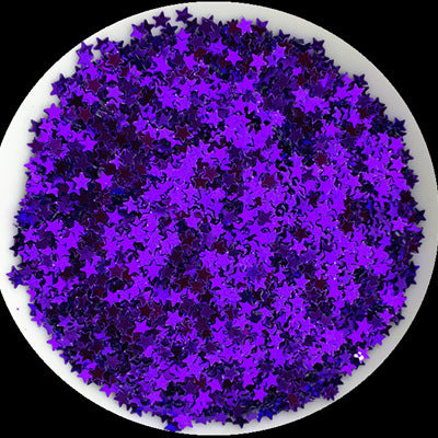 3 mm großer Nagelflicken mit fünfzackigem Stern und Pailletten