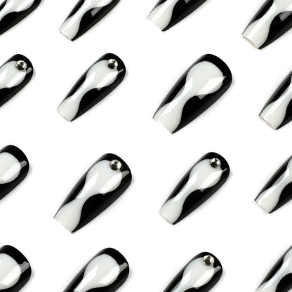 Tragbarer Maniküre-Nagelaufsatz mit schwarzem Strassstein