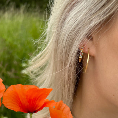 World Goals Hoops - Polished Sterling Silver with 17 Multi color