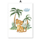 Lion Elephant Giraffe Jungle Animal Nursery Wall Art Canvas