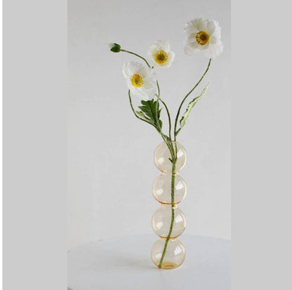 Transparente Glaskürbisvase, kleine Vase, Blumenarrangement, Trockenblumen, Hydrokultur