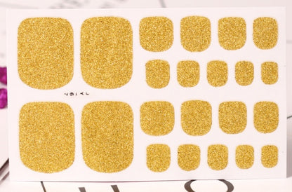 22 Nagelsticker, einfarbig grün, Zwiebelpuder, Fußsticker