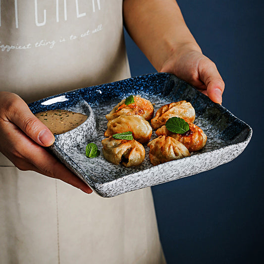 Keramik-Essigteller, Schüssel und Fach für Knödel, kreativer Haushalts-Grillteller, Sushi-Dip-Sauce