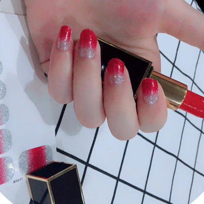 Nagelsticker mit Zwiebelpuder-Farbverlauf für Internetstars