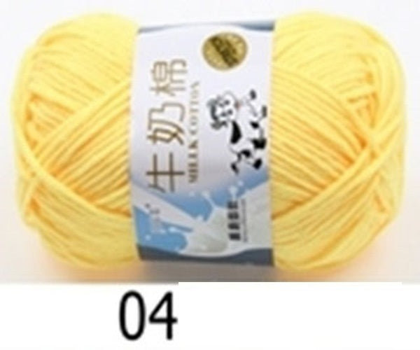 5-Strand Milk Cotton Wool Woven Medium Thickness Doll Slippers Yarn