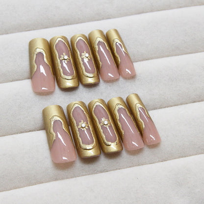 Abnehmbare Nagelsticker, einfaches French-Design, Stern