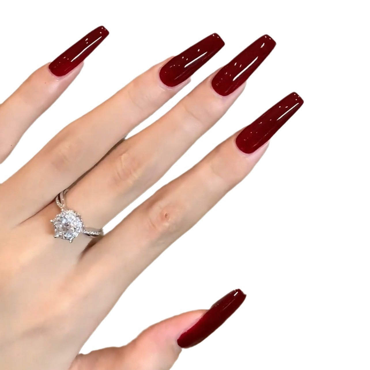 Ultralanger, reiner weinroter, schlichter, handgefertigter Schutzanzug