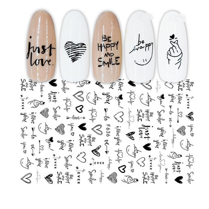 1 Stück Blumen Rosenrot Schwarz Schieber Klebedekoration Nagelkunst Aufkleber Russisches Design 3D Klebeschieber Aufkleber