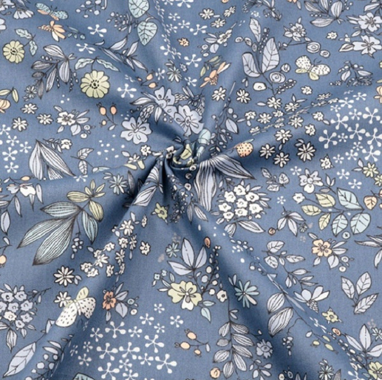 Cotton Twill Printed Cloth DIY Handmade Patchwork Floral Cloth Cotton Bedding Fabric