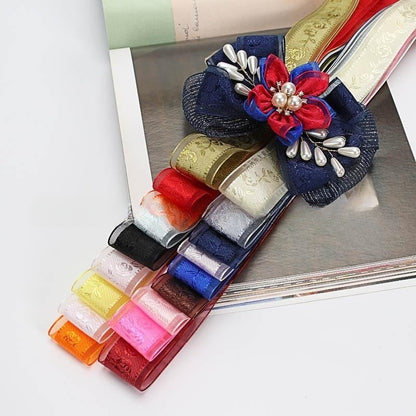 Textured Rose Jacquard Snow Yarn Ribbon Holder Ribbon Diy Butterfly Companion Hand Gift Ribbon Ornament Material