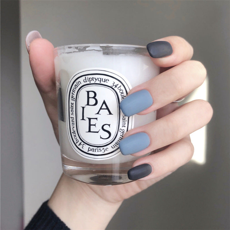 Modische, tragbare künstliche Fingernägel in Blau und Graffiti-Muster