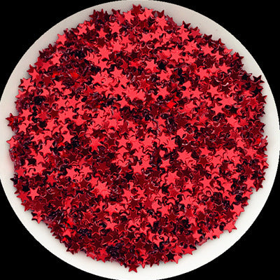 3 mm großer Nagelflicken mit fünfzackigem Stern und Pailletten