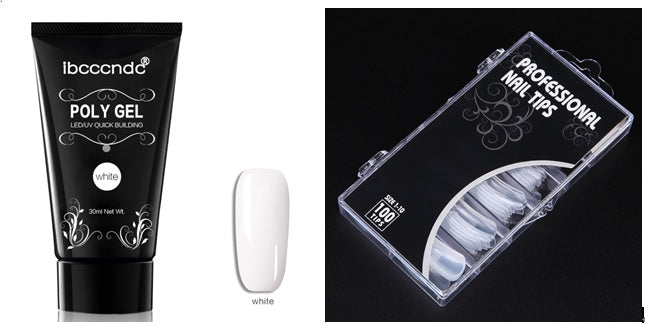 Schmerzfreie und schnelle Verlängerung durch Kristallkleber. 100 Stück in einer Box mit Kristall-Nagelmodellage.