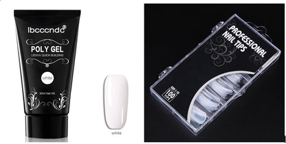 Schmerzfreie und schnelle Verlängerung durch Kristallkleber. 100 Stück in einer Box mit Kristall-Nagelmodellage.