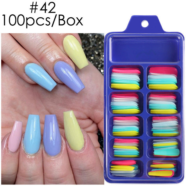 Blue Box Full Paste Wear Long Ballet Nail Plate