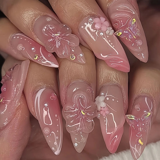 Wear Armor Sweet Cool Almond Length Fake Nails