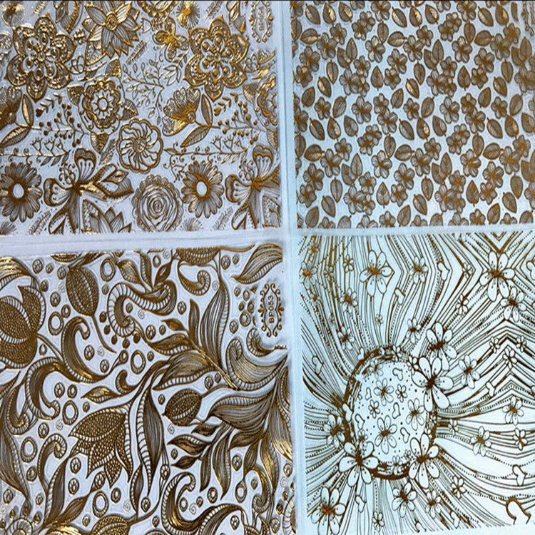 3D-Metalllinien-Nagelaufkleber in Hohlgold, selbstklebend