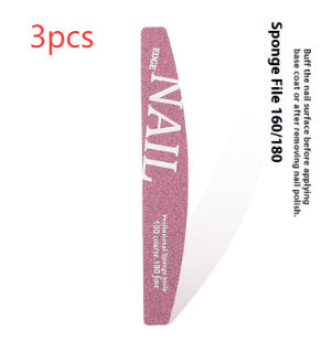 Manicure Nail File Polish Rub Pieces Nail Scissors Sponge Rub Burnishing Stick Nail Beauty Tool Set