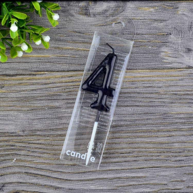 Factory Wholesale 0 To 9 Gold-plated Black Candle Creative Smokeless Birthday Digital Candle PVC Boxed Digital