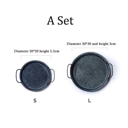 Kreatives Tablett aus Schmiedeeisen für Brot, Haushaltsdekoration im Retro-Stil