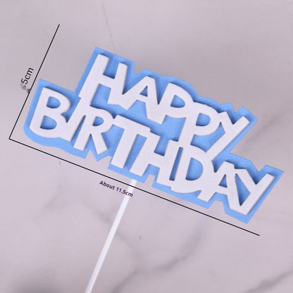 Happy Birthday Cake Decoration Card Color EVA Double Layer