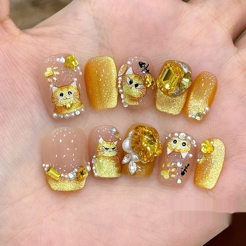 Cat's Eye Wear Nail Short Exquisite Cute Wear Manicure