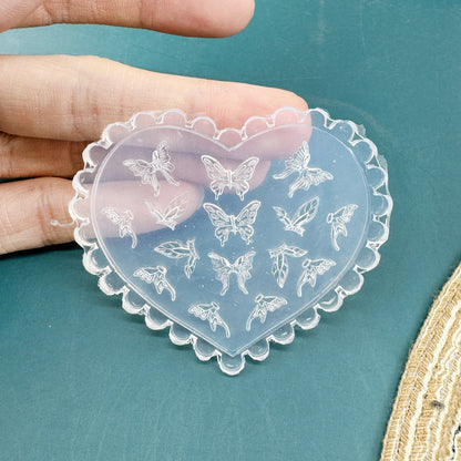 Silikon-Manikürform mit Blumenmotiv (nicht weißlich)