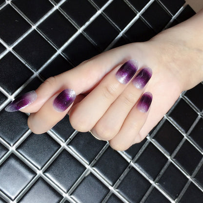 Nagelsticker mit Zwiebelpuder-Farbverlauf für Internetstars