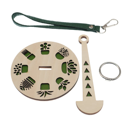 Tragbarer Garnhalter fürs Handgelenk, handgefertigt aus Holz