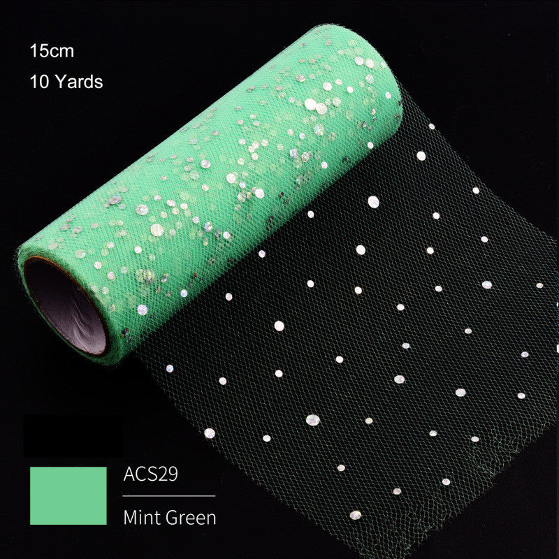 Sequined Net Yarn Small Dot Gauze Scarf