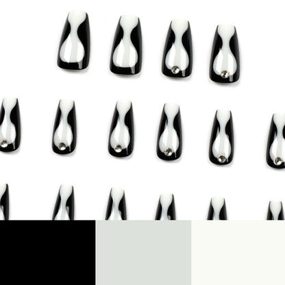 Tragbarer Maniküre-Nagelaufsatz mit schwarzem Strassstein