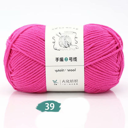 Medium Thick Hand-knitted Woolen Yarn Scarf Hat Coat Stick Needle DIY6 Strands