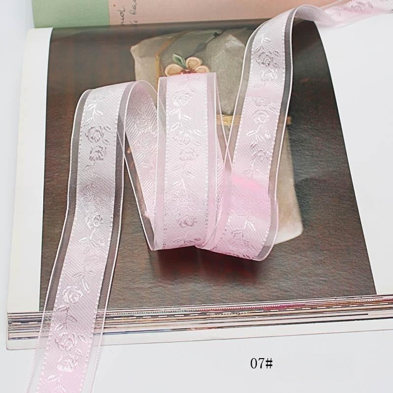 Textured Rose Jacquard Snow Yarn Ribbon Holder Ribbon Diy Butterfly Companion Hand Gift Ribbon Ornament Material