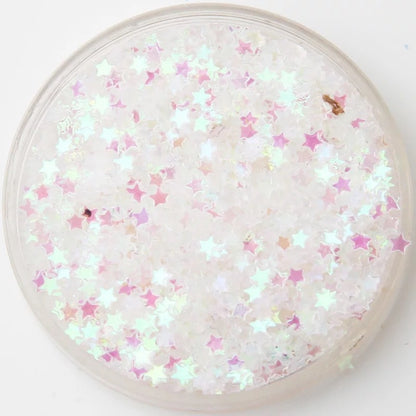 3 mm großer Nagelflicken mit fünfzackigem Stern und Pailletten