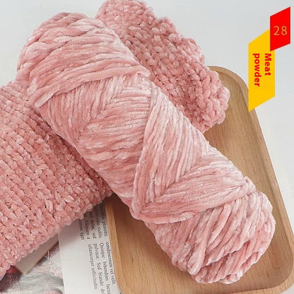 Chenille Gold Velvet Thick Knitting Wool Yarn Ball Scarf Sweater Doll Woven Material Kit