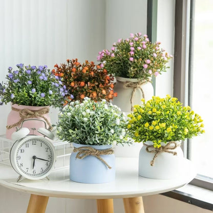 Kleine Bonsai-Ornamente für den Schreibtisch im Wohnzimmer, künstliche Blumen