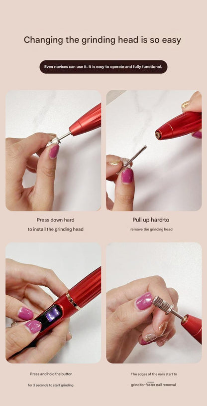 Elektrische Nagelfeile, kompaktes Nagelentfernungswerkzeug, tragbarer elektrischer Nagelknipser mit LCD-Display, elektrischer Nagelpuffer 