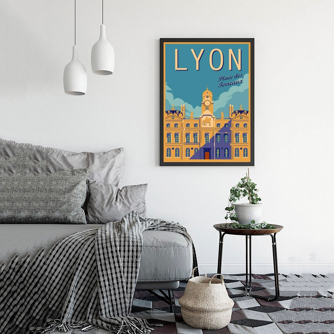 Lyon Kunst Wandposter Vintage-Reisen durch Frankreich