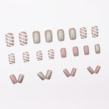 Elegant Champagne Light White Noble Twill Manicure